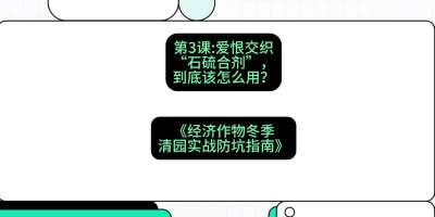 第3节：【核武药剂】爱恨交织的&ldquo;石硫合剂&rdquo;，到底该怎么用？，课程：《经济作物冬季清园&middot;实战防坑指南》#识农AI