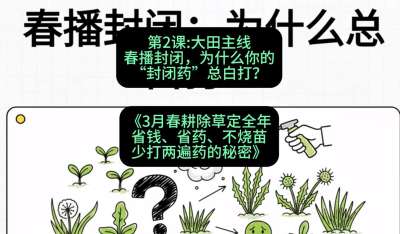 第2节：大田主线，春播封闭，为什么你的&ldquo;封闭药&rdquo;总白打？，课程：《3月春耕除草定全年：省钱、省药、不烧苗、少打两遍药的秘密》